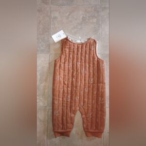 NWT Fin & Vince Baby Quilted Coverall One Piece Wheat Size 6-12 Month